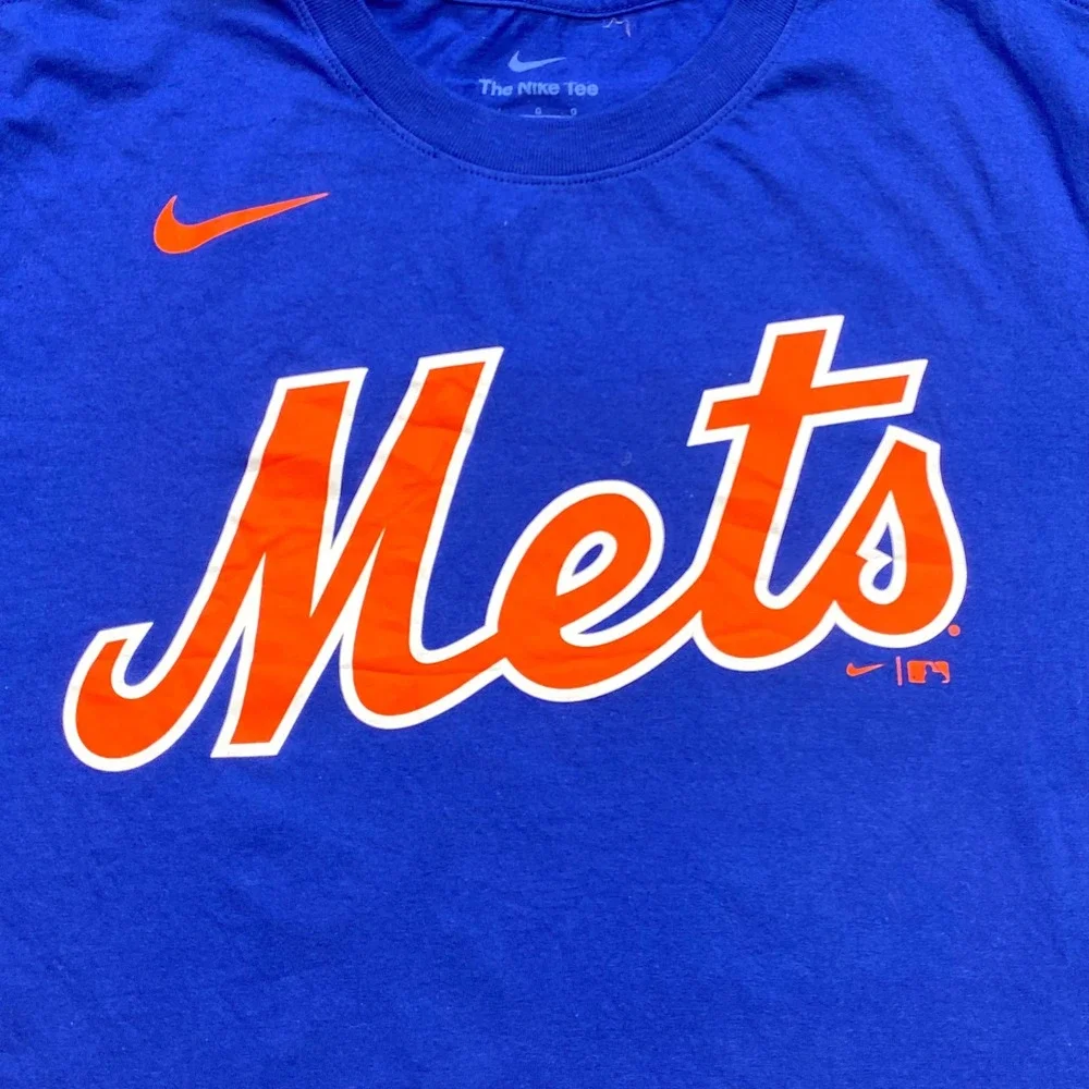Nike New York Mets TShirt Sz L Mens Blue Sportswear Jacob deGrom 48 MLB Baseball